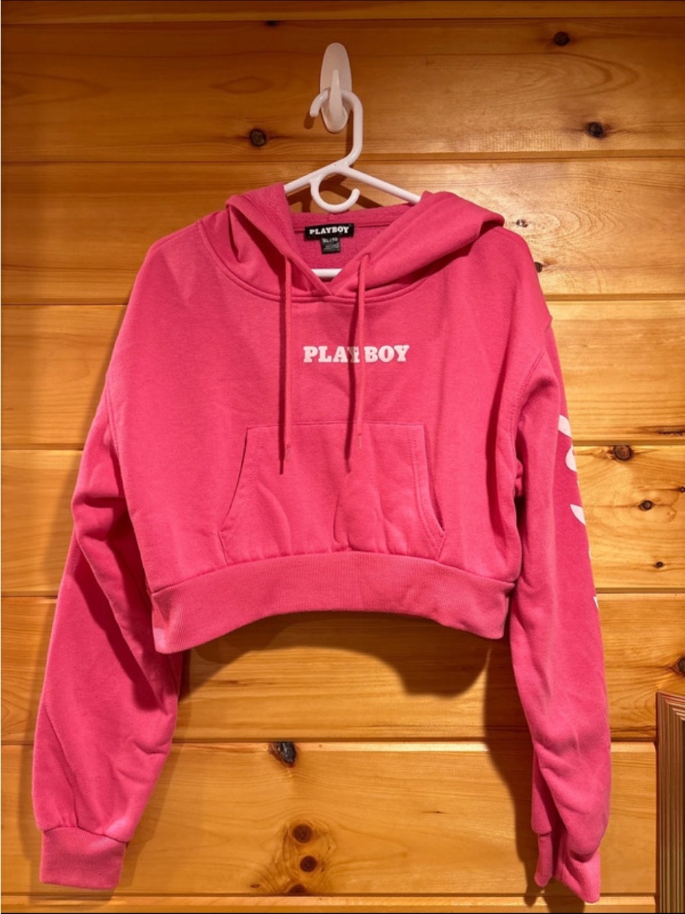 Playboy Hot Pink Cropped Hoodie